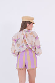 CAMICIA MUSSOLA PAPPAGALLI LILLA