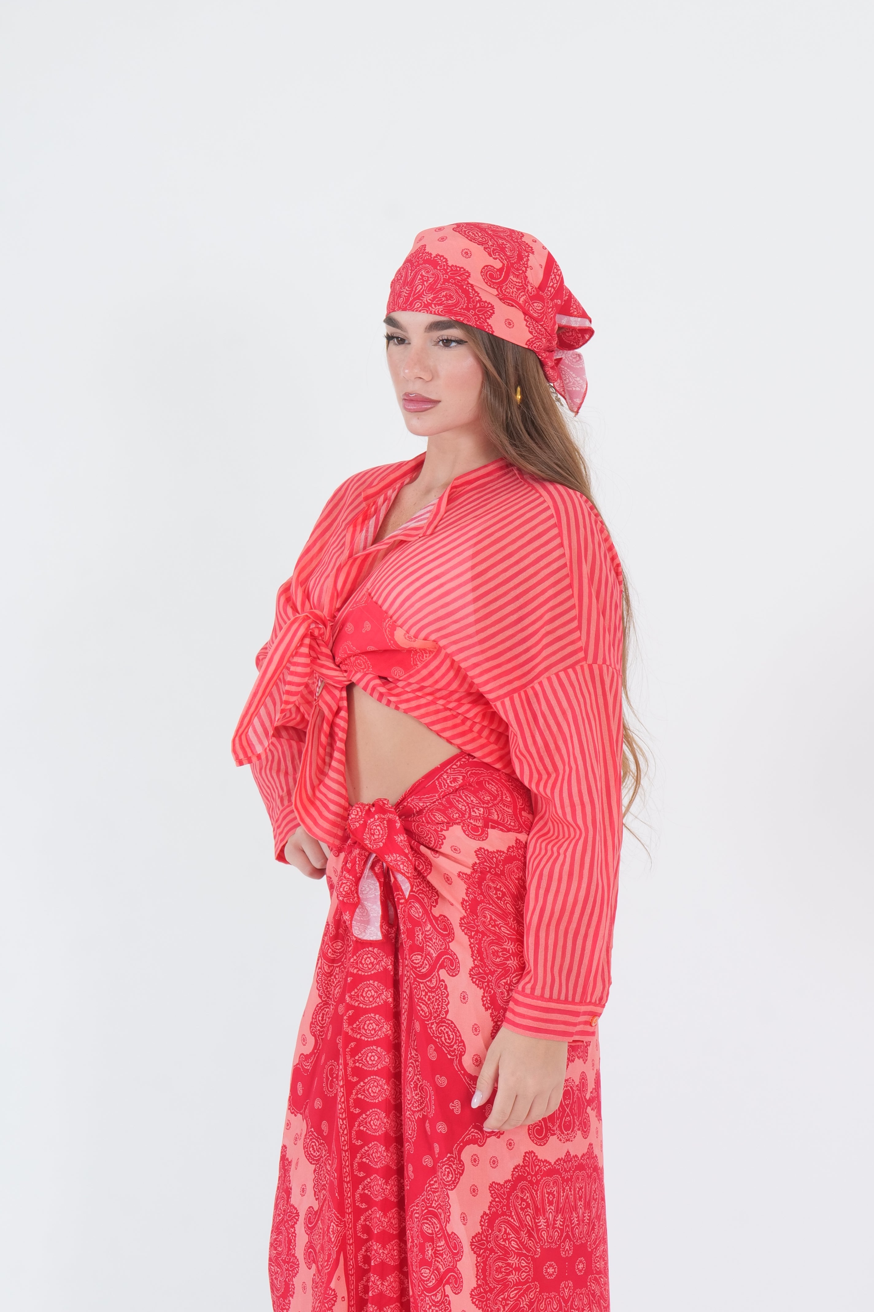 CAMICIA MUSSOLA LINES FUCSIA