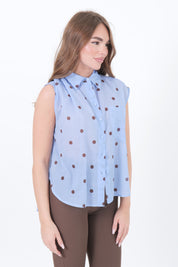 CAMICIA SMANICATA POIS