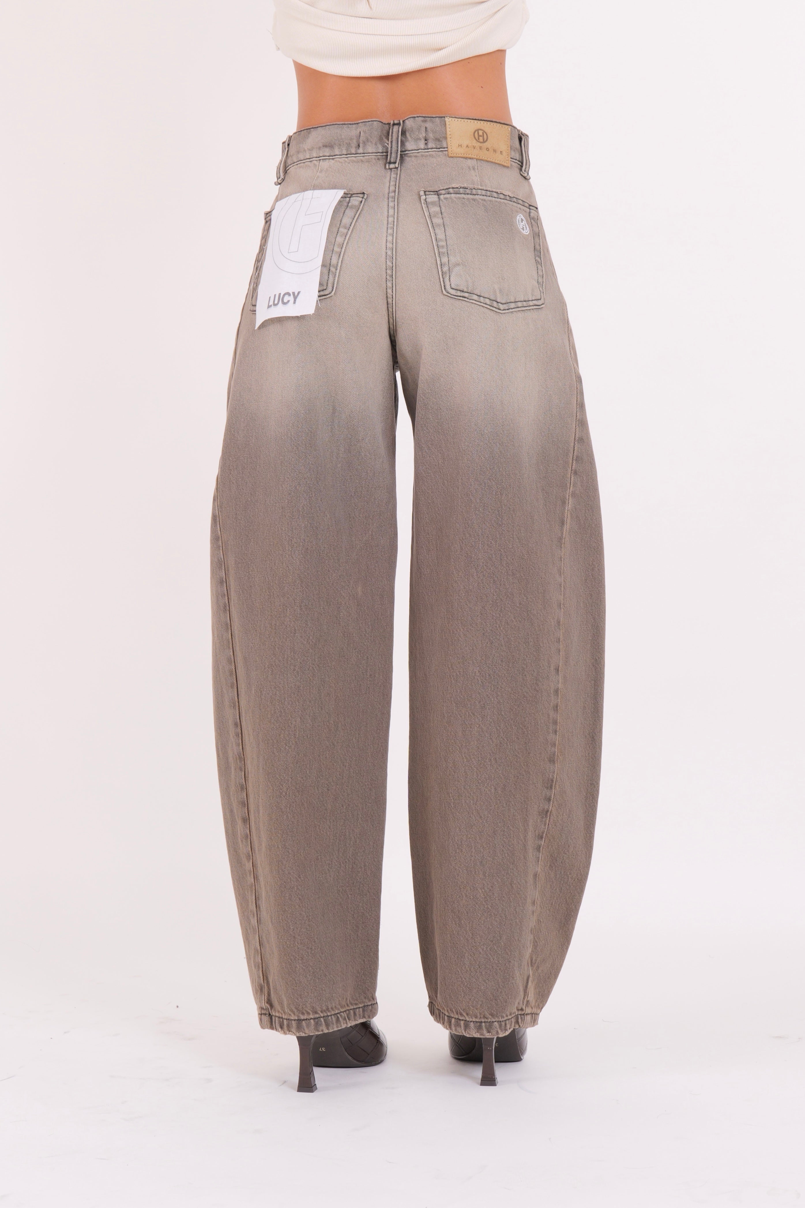 JEANS LUCY GRIGIO SABBIATO