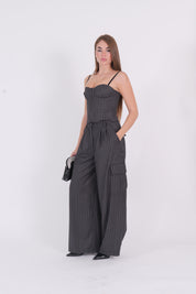 PANTALONE CARGO GESSATO GRIGIO
