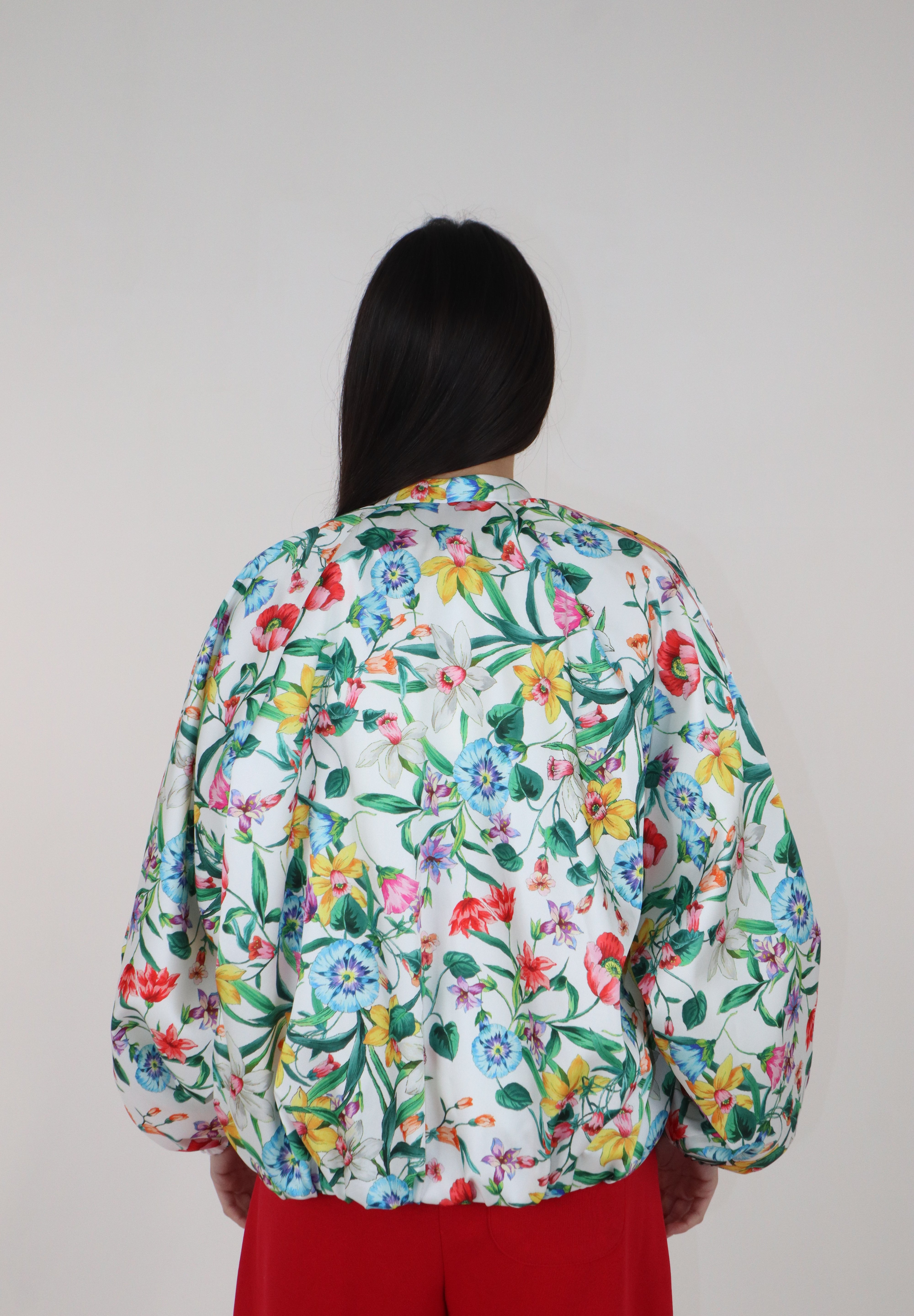BOMBER FLOREALE SATIN