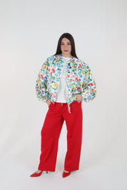 PANTALONE BARREL ROSSO