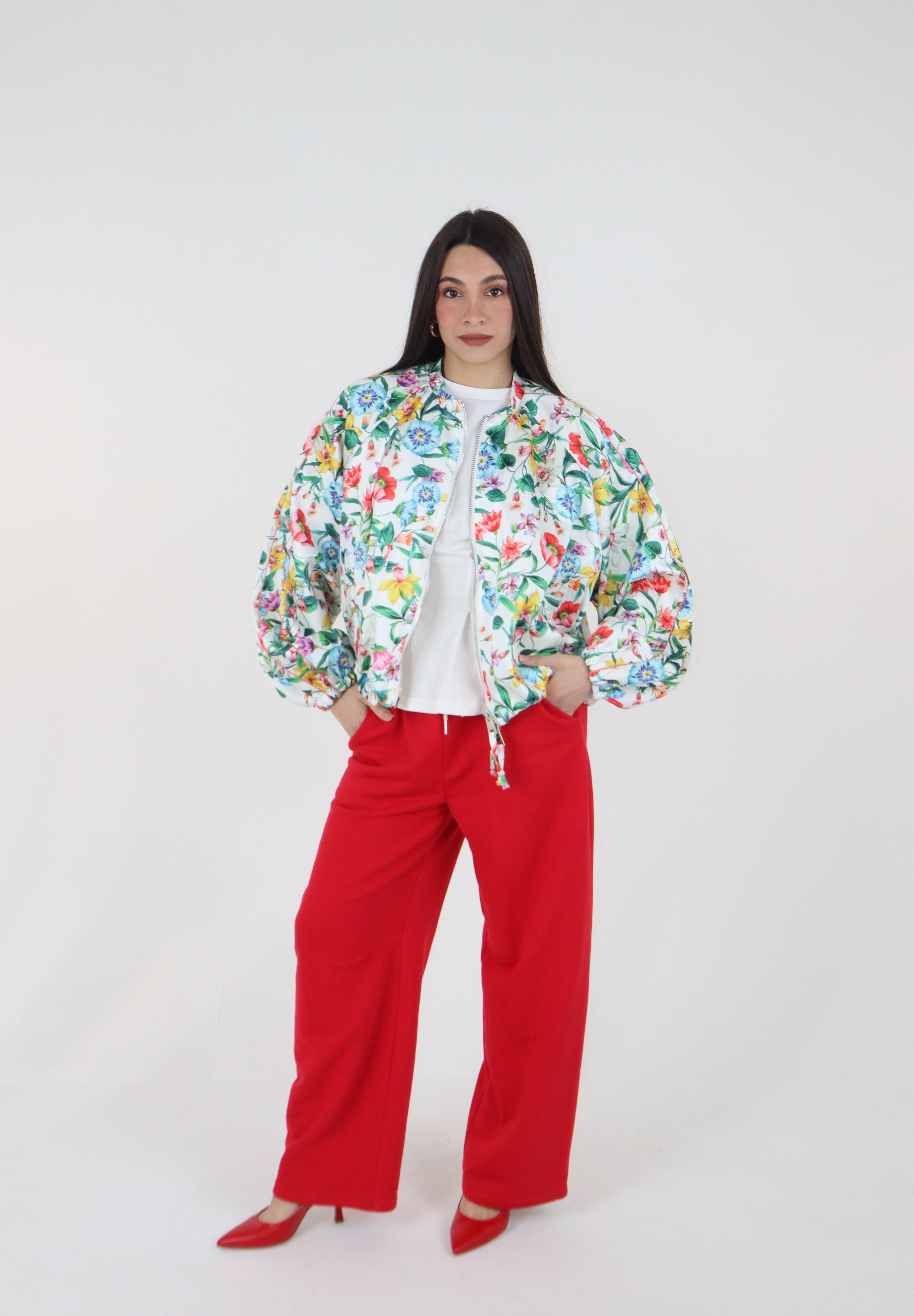 PANTALONE BARREL ROSSO