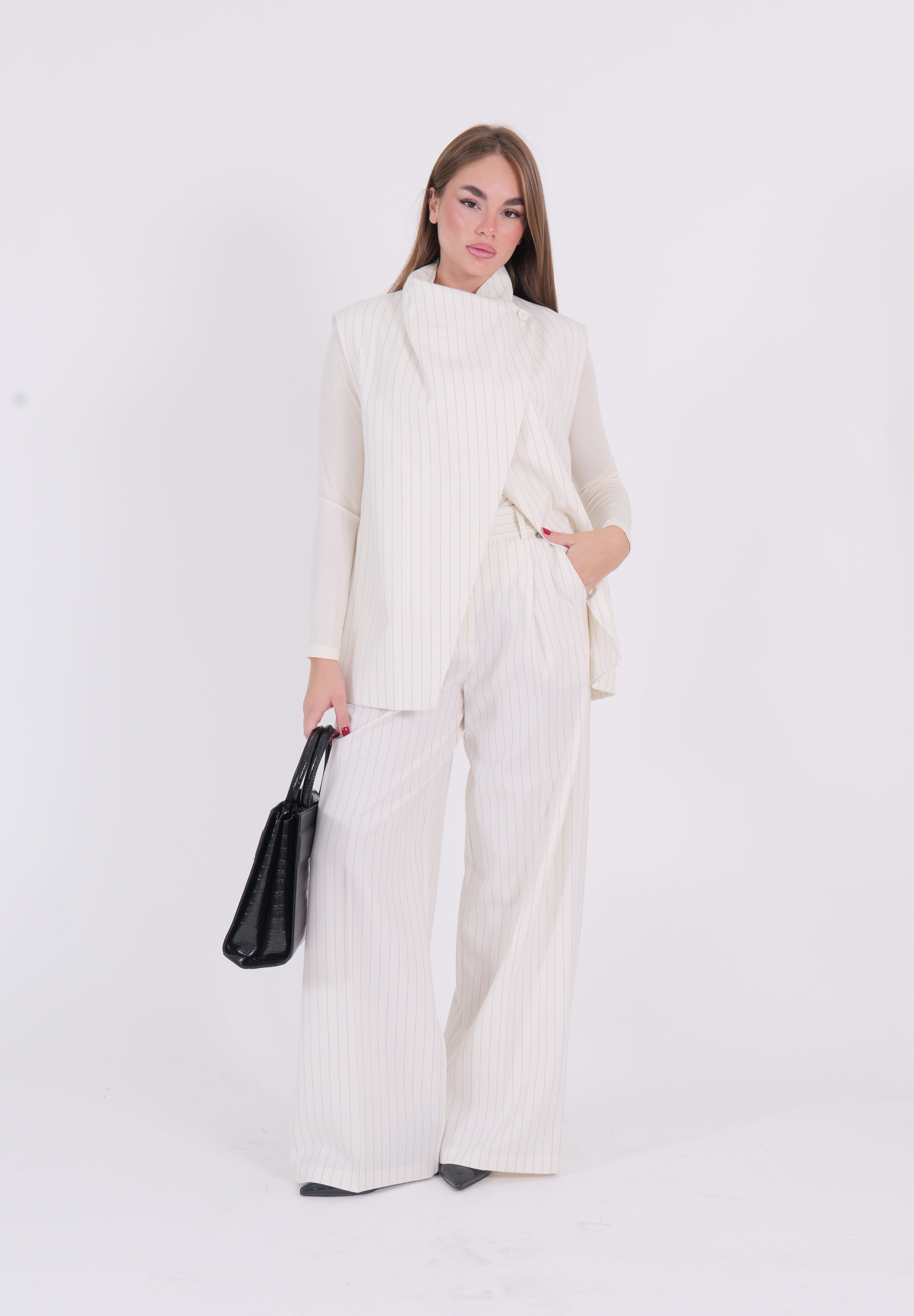 PANTALONE GESSATO DIXIE PANNA