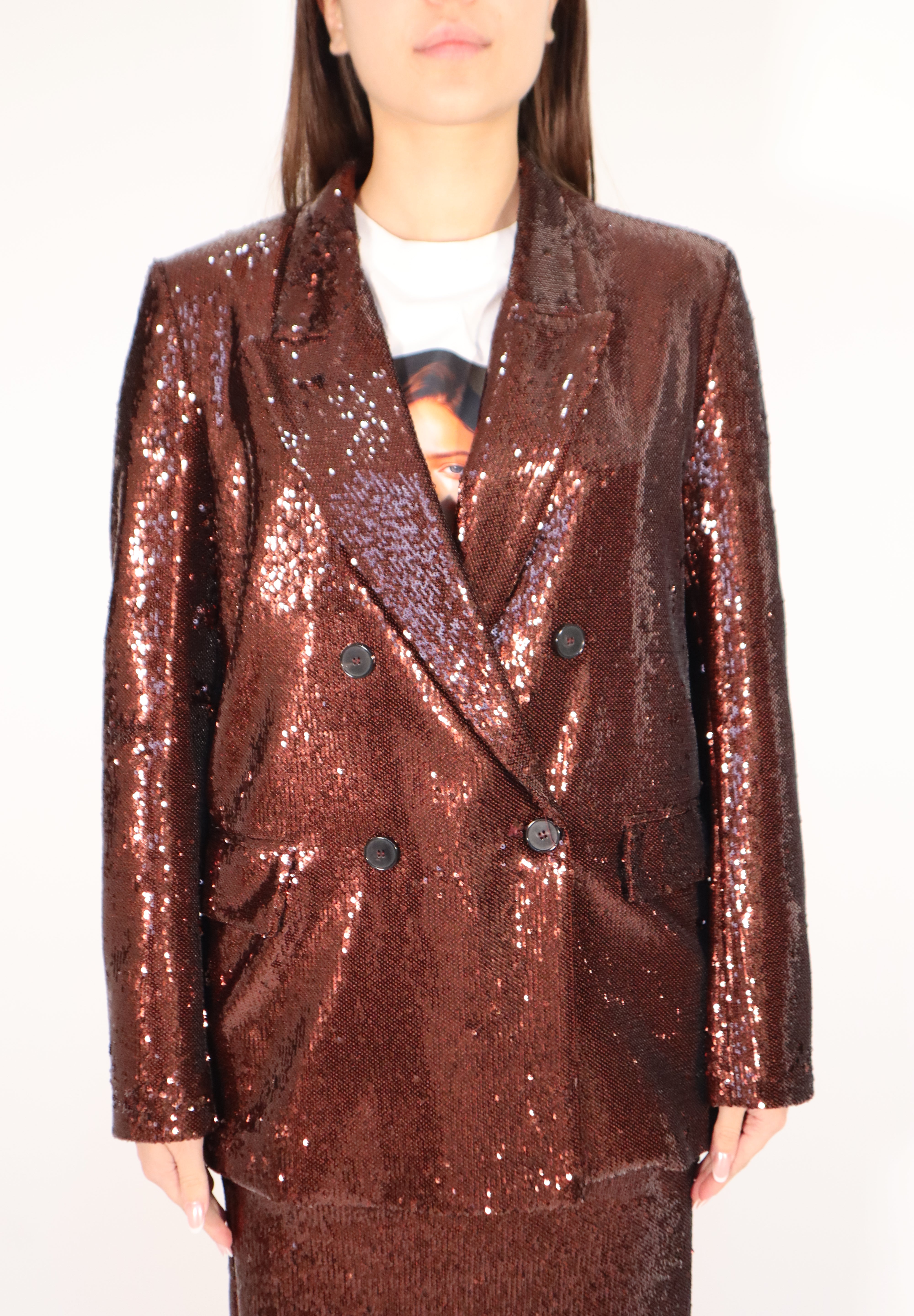 BLAZER PAILLETTES CHOCO