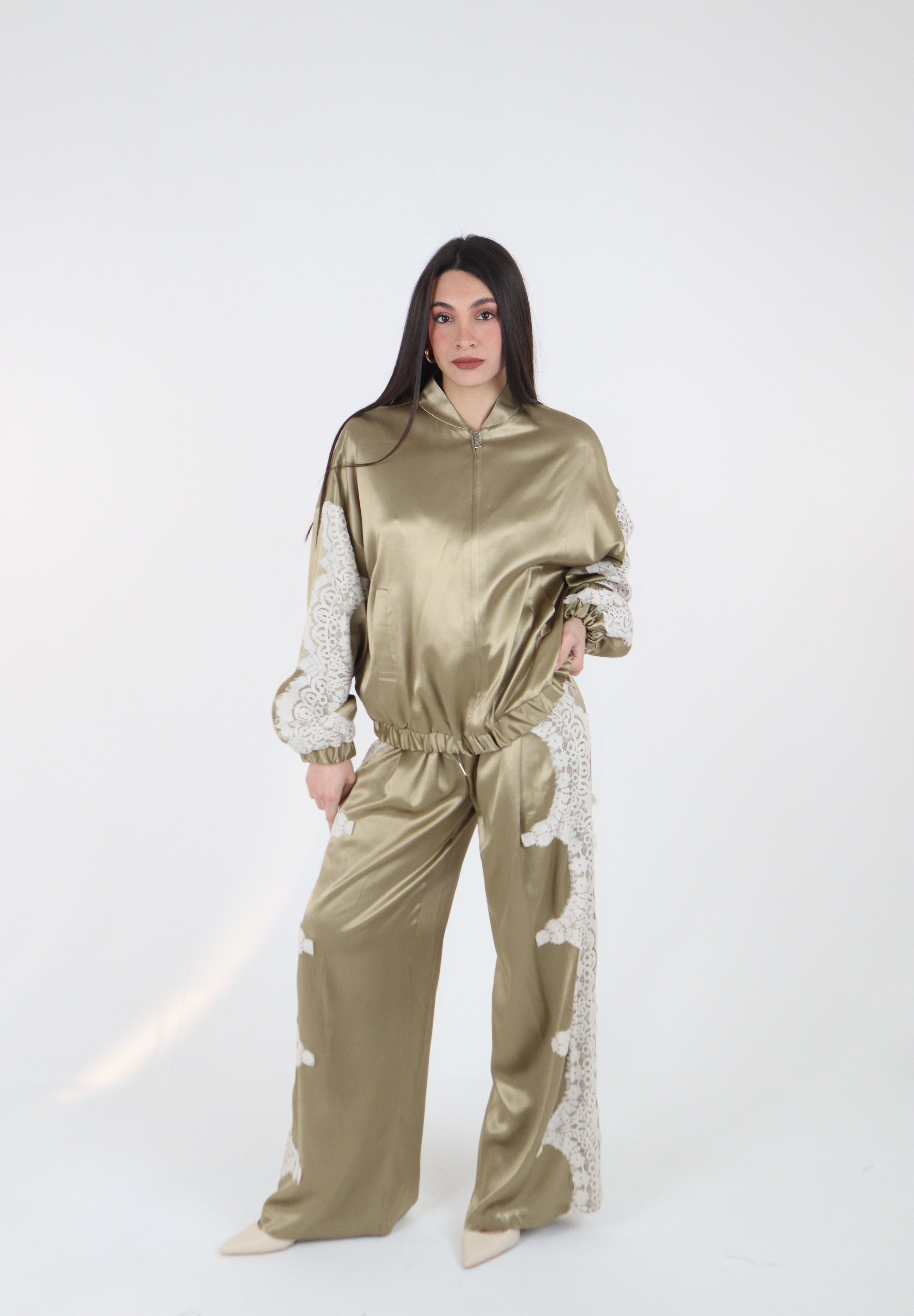PANTALONI SATIN SALVIA