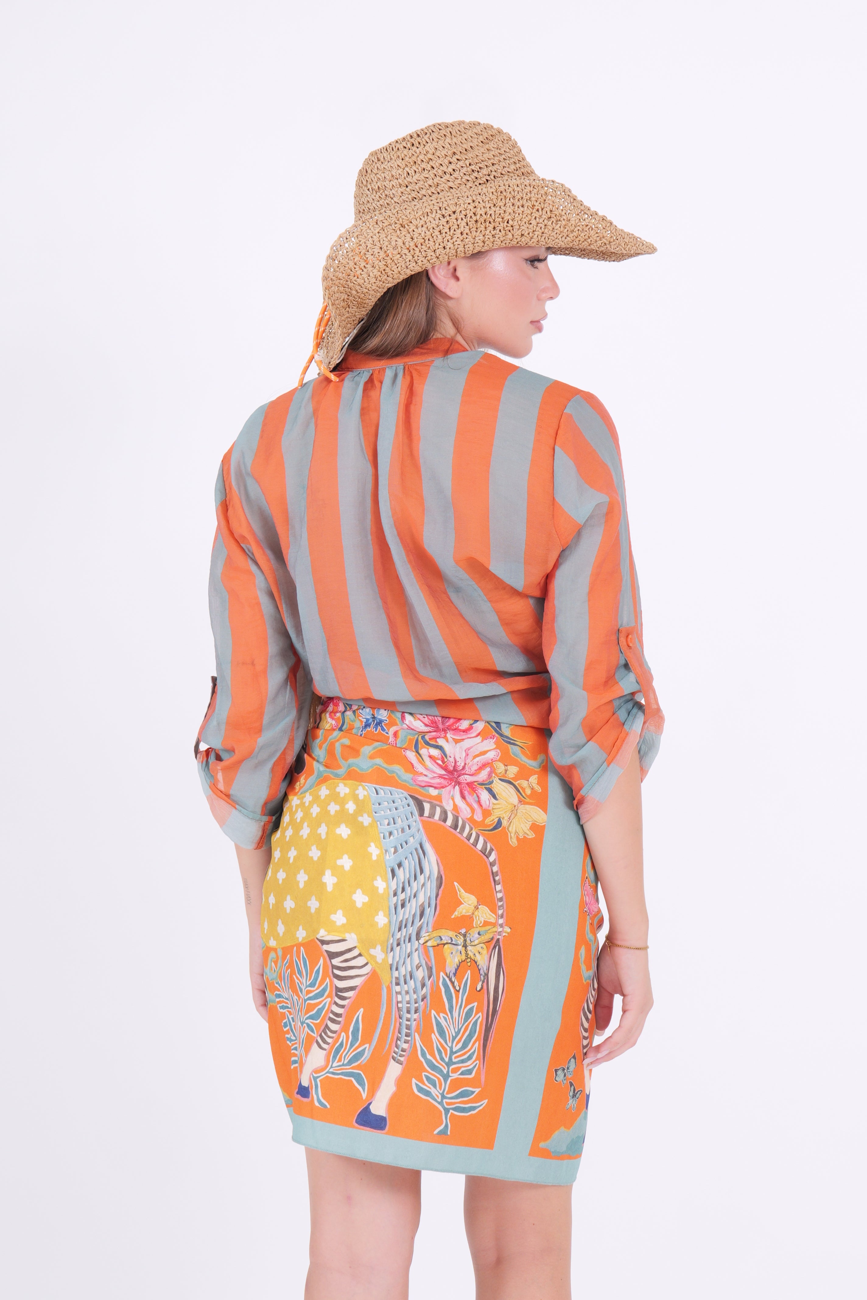 CAMICIA ECO RIGA ARANCIO/ZUCCHERO
