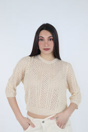 MAGLIA TRAFORATA MANDORLA
