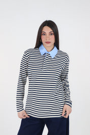 MAGLIA RIGHE COLLO CAMICIA