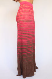 GONNA IN MAGLIA LUREX DEGRADE FUCSIA