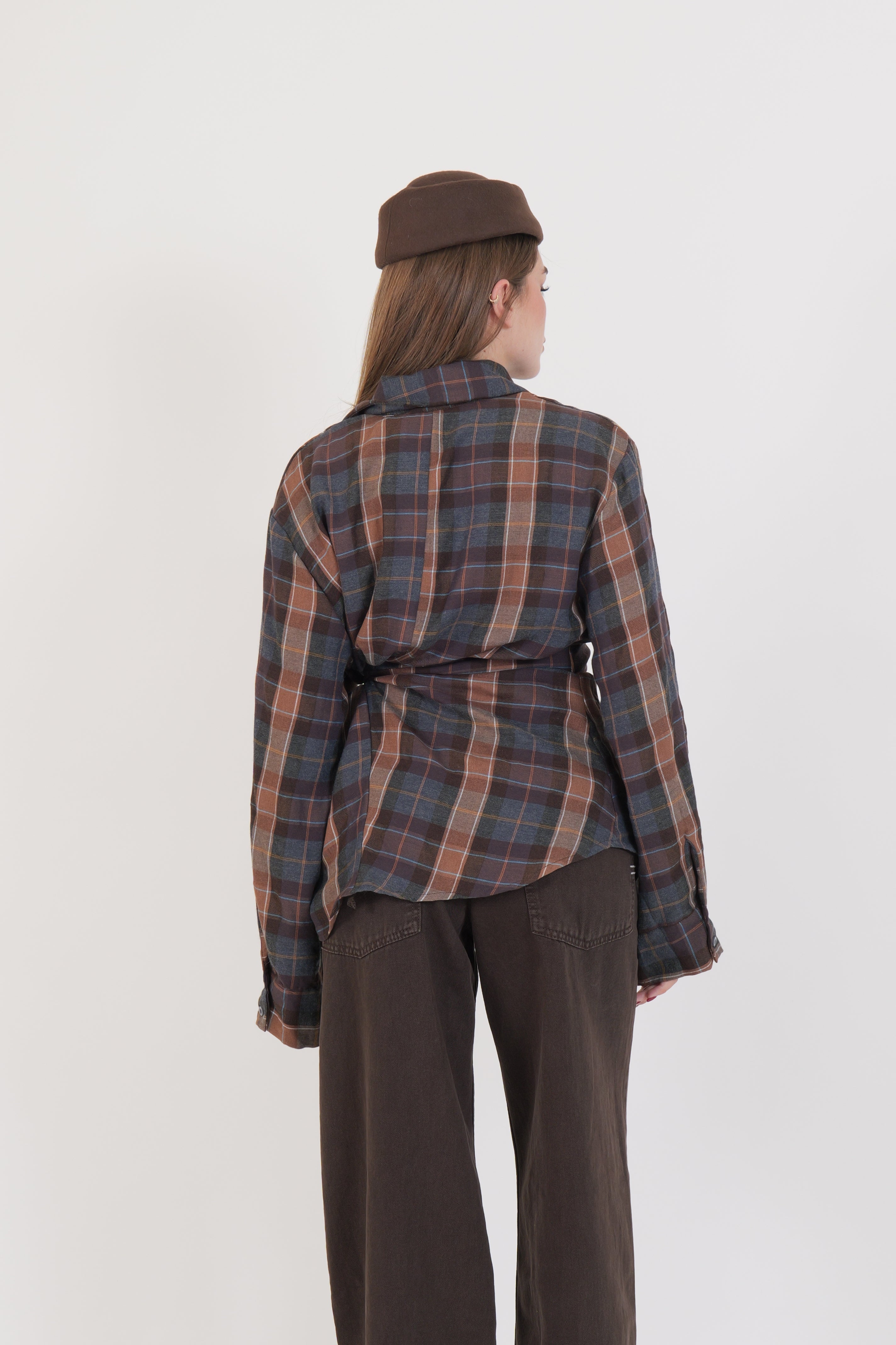 CAMICIA NODO LATERALE MORO/BLU/CAMMELLO