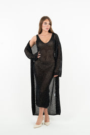 CARDIGAN PUNTO RETE NERO