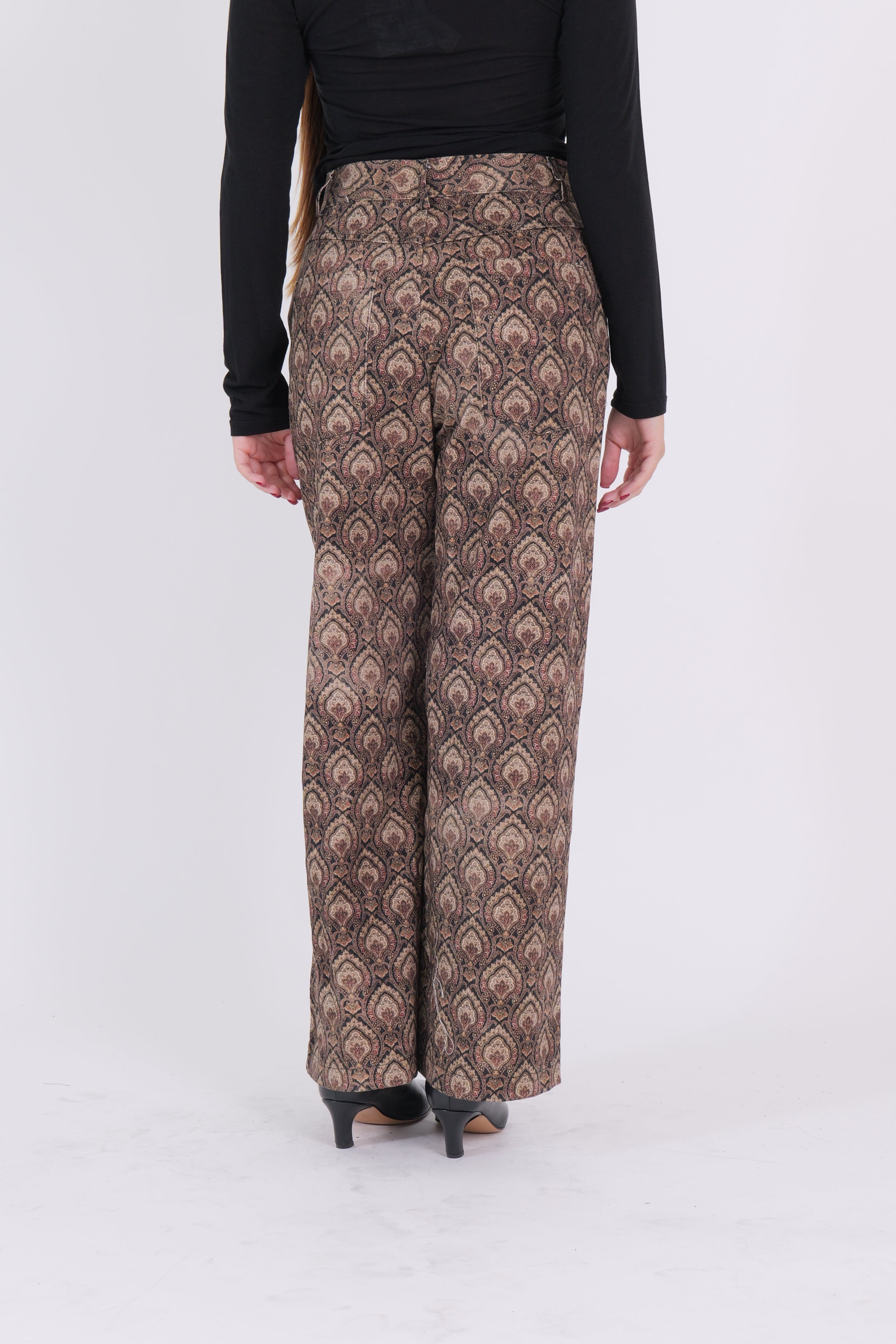 PANTALONE FANTASY NERO/CAMMELLO