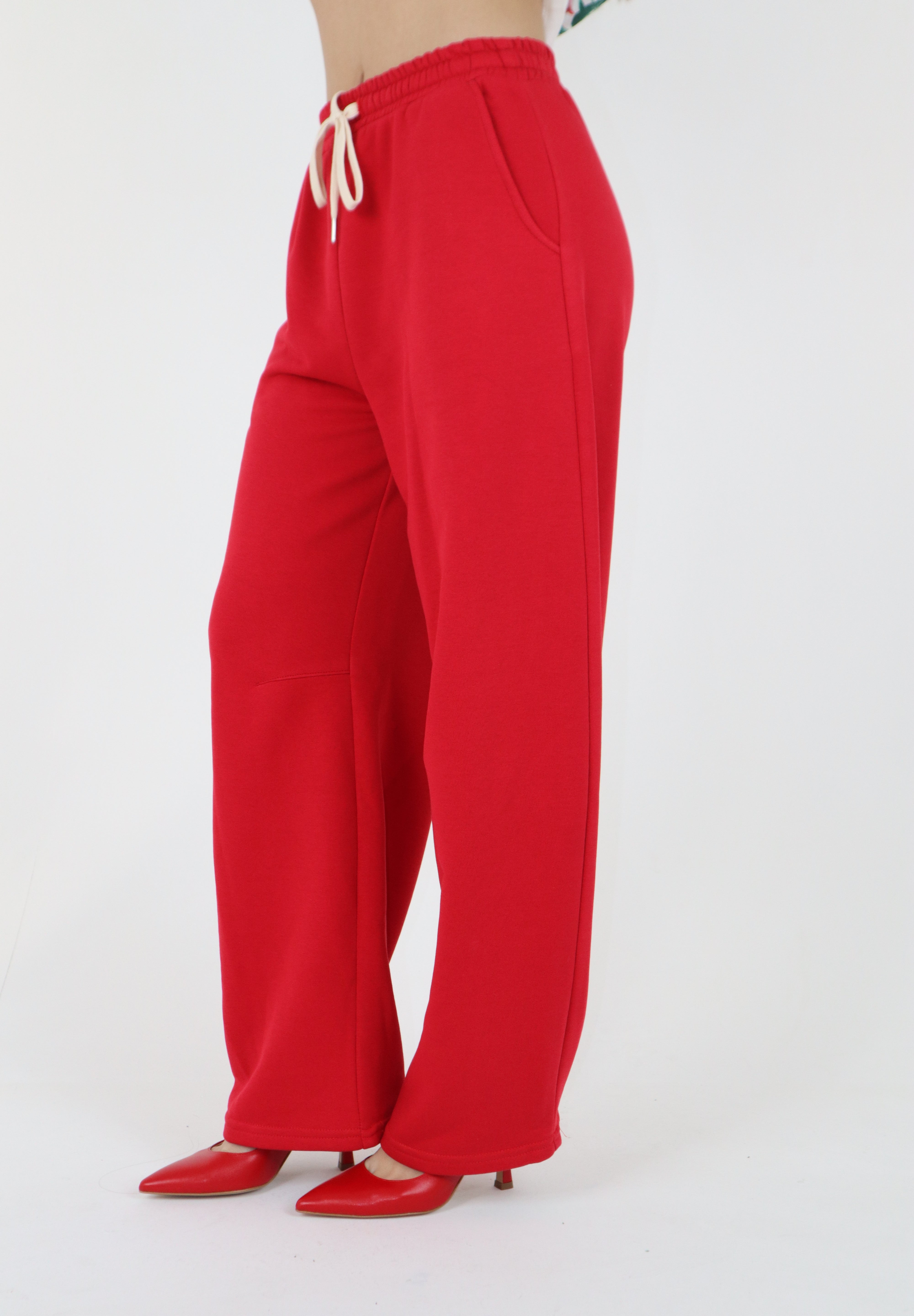 PANTALONE BARREL ROSSO