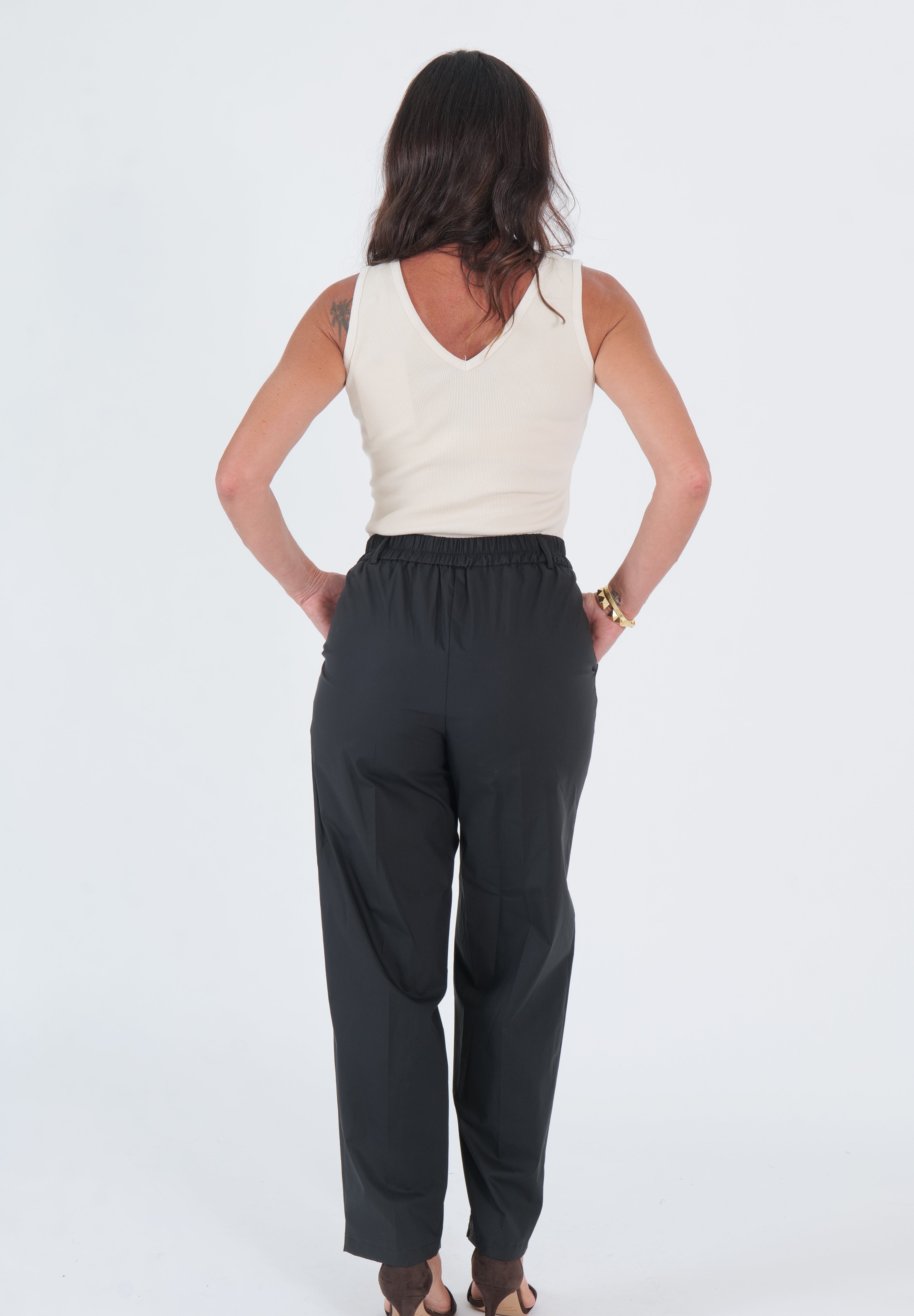PANTALONI COTTON NERO