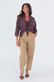 PANTALONI COTTON CAMEL