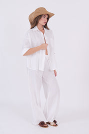 PANTALONE LINO BIANCO DIXIE