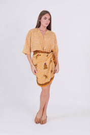 GONNA CORTA FOULARD CUOIO