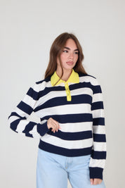 POLO BICOLOR BLU
