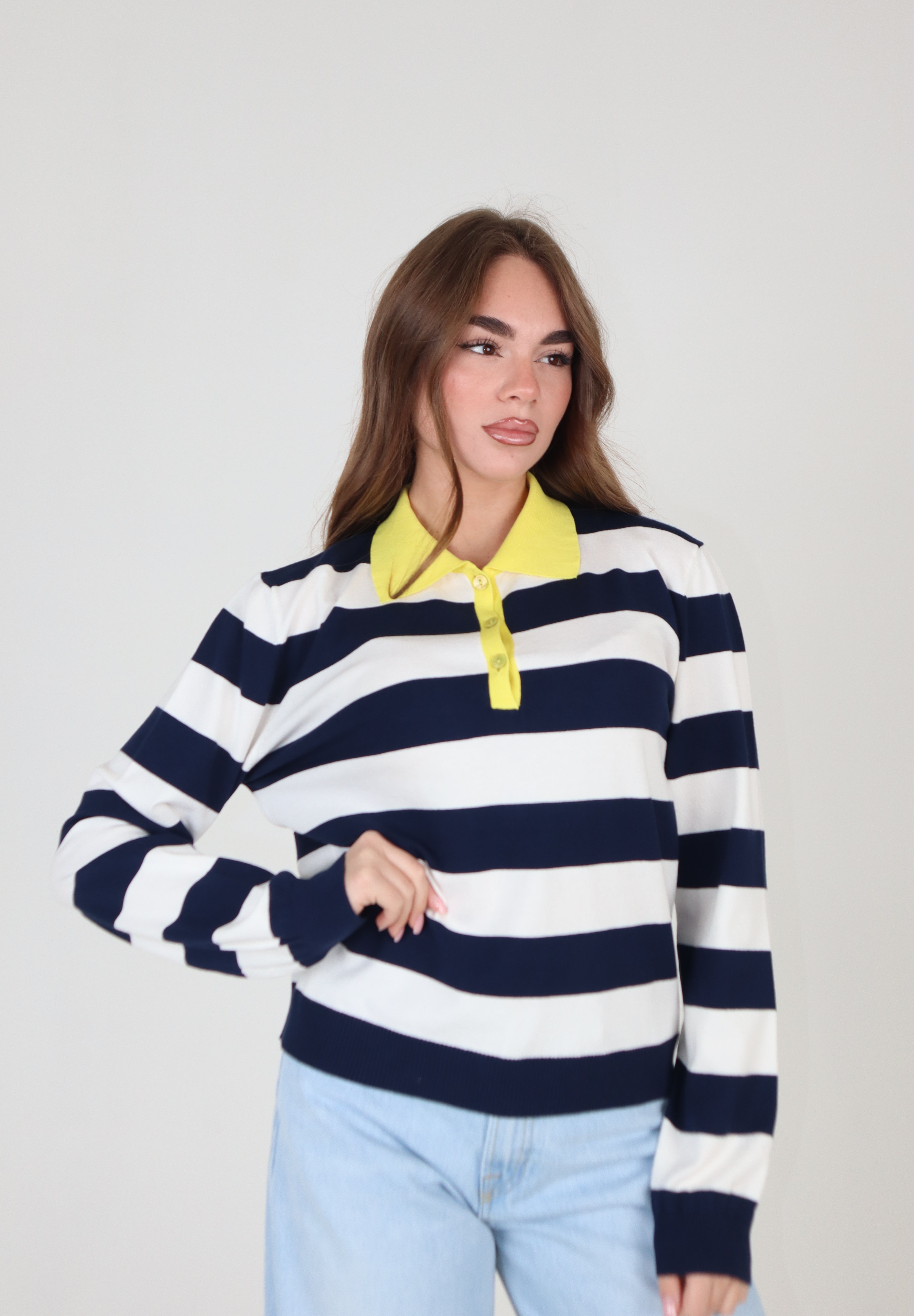 POLO BICOLOR BLU