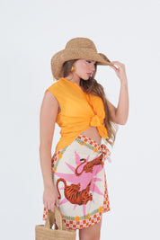 CAMICIA SMANICATA MUSSOLA MANDARINO