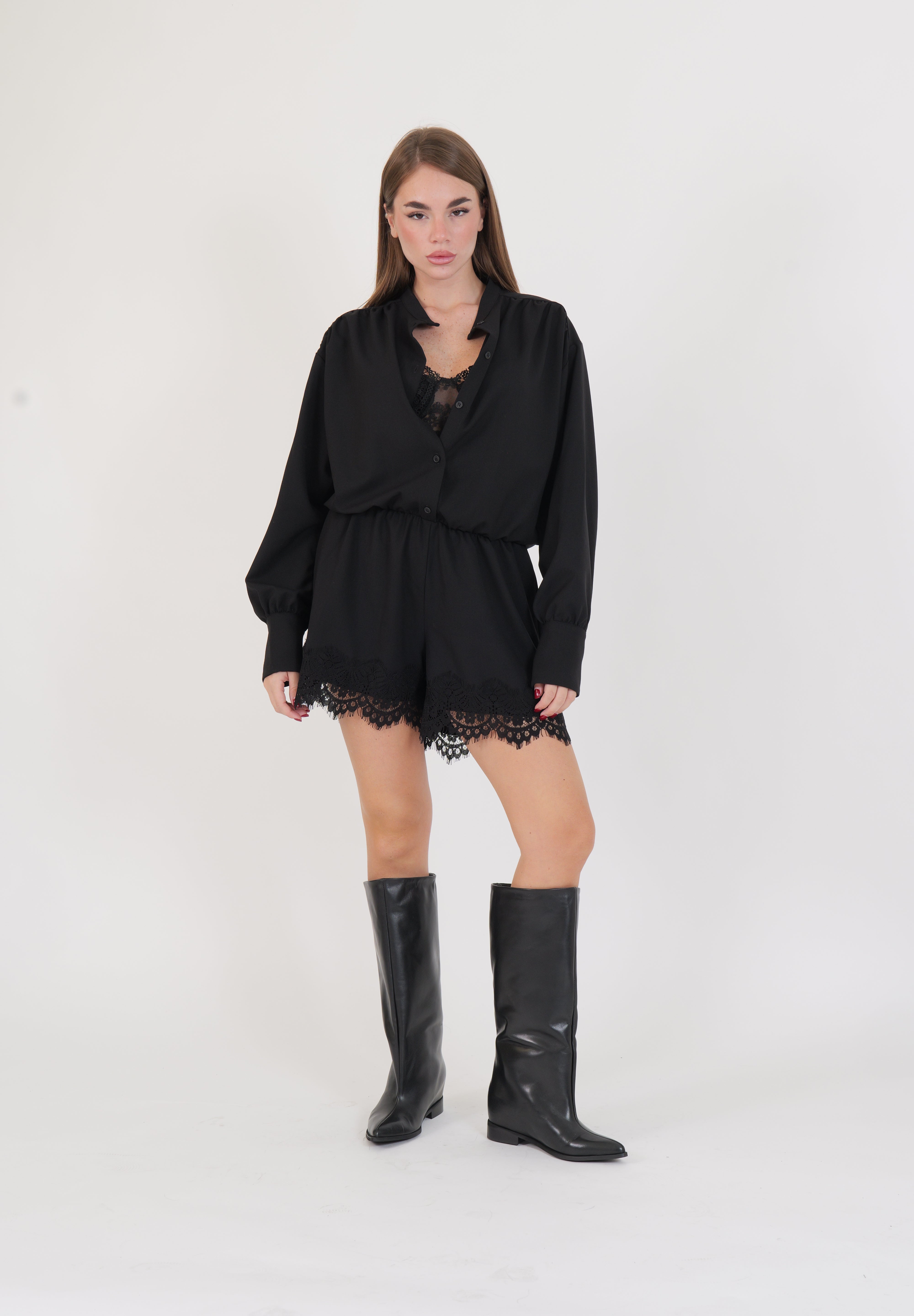 MINI JUMPSUITE PIZZO NERO