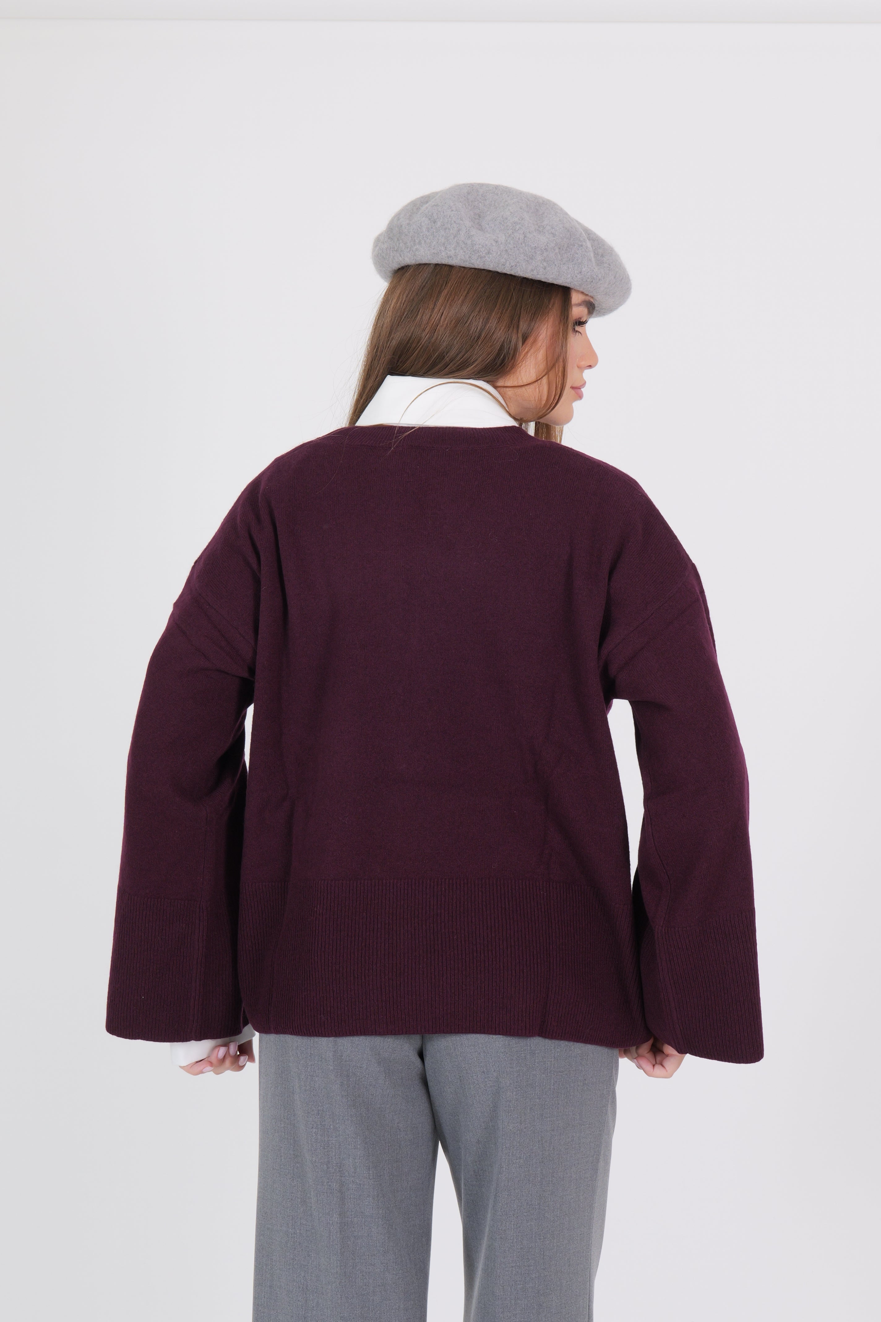 MAGLIONE SCOLLO V BORDEAUX