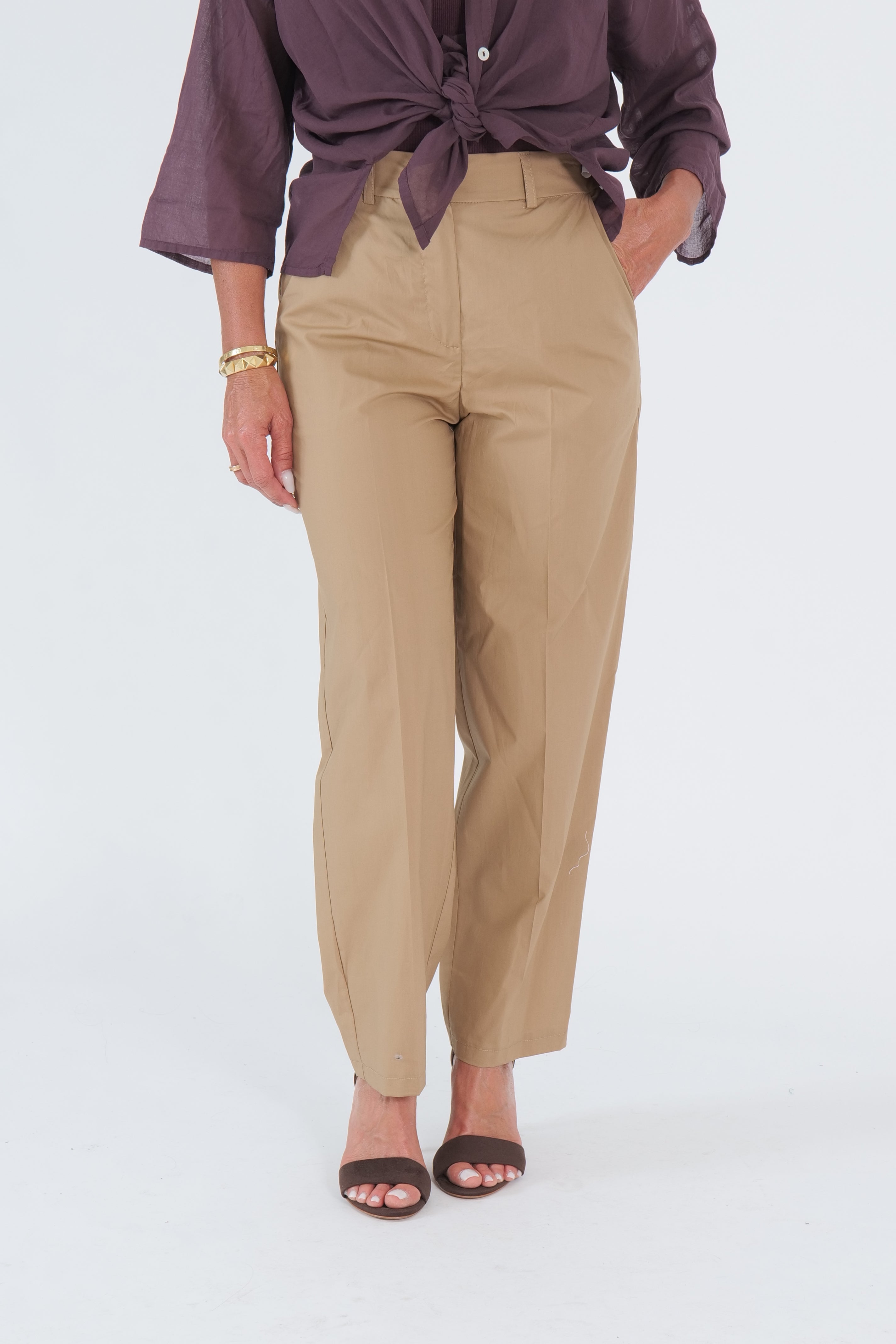 PANTALONI COTTON CAMEL