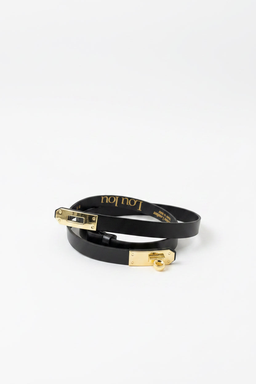 CINTURA PELLE NERA LOU