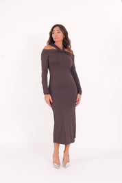 MIDI DRESS DAFFY CHOCO