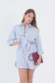 CAMICIA MISTO LINO RIGHE