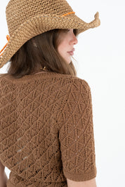 CROP TOP BROWN