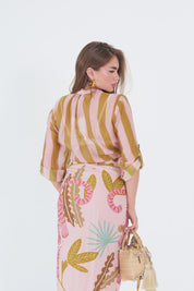 CAMICIA ECO RIGA LIME/ROSA