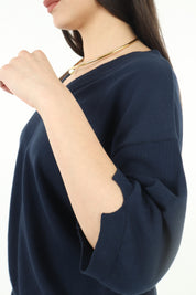 MAGLIA SCOLLO V BLU