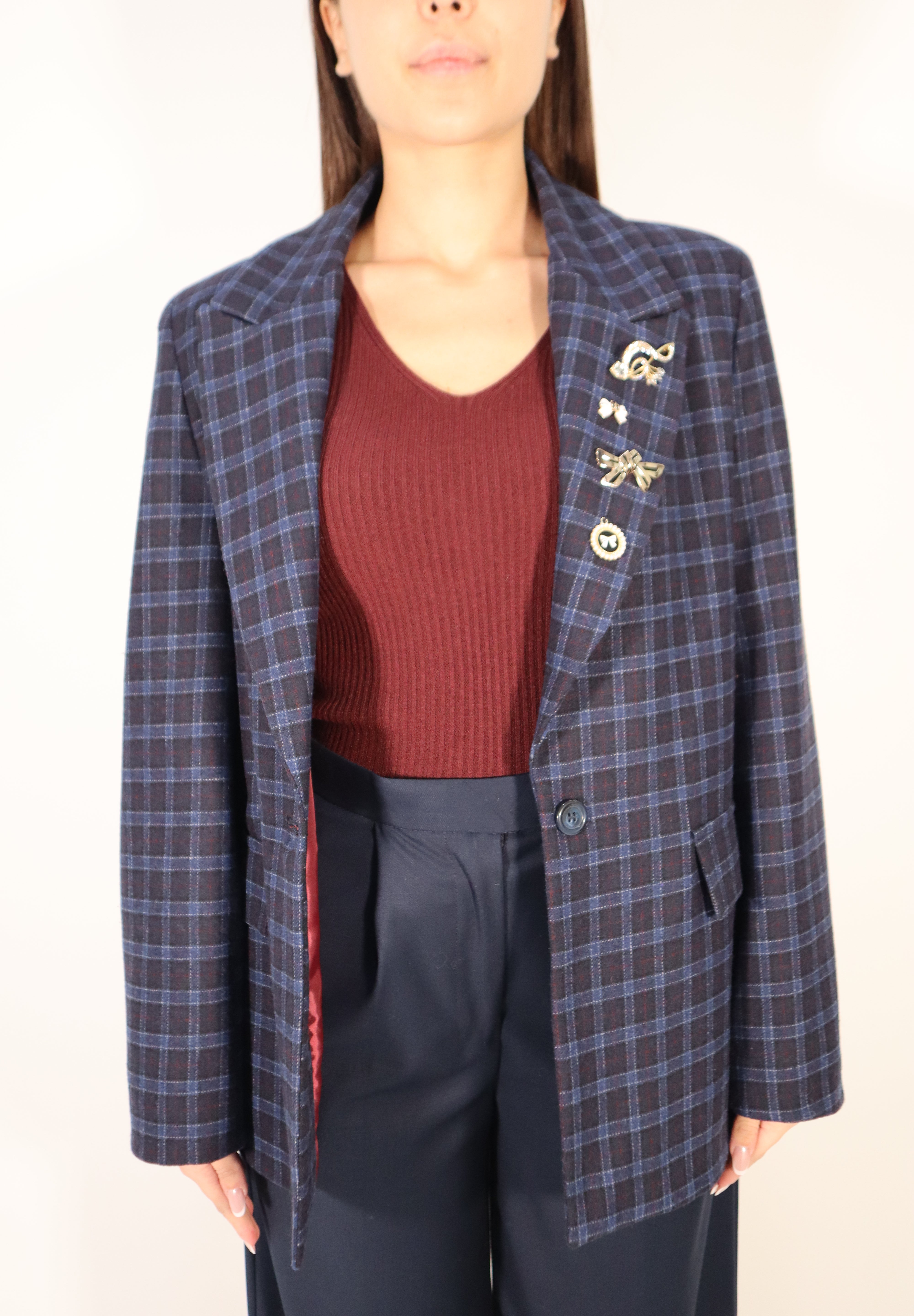 BLAZER QUADRONI BLU