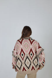 CARDIGAN ROMBI ALL OVER CAMEL