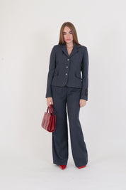 PANTALONE GESSATO BLU