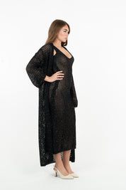 CARDIGAN PUNTO RETE NERO
