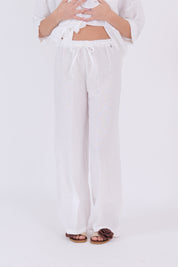 PANTALONE LINO BIANCO DIXIE