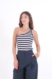 CANOTTA STRIPES BLU