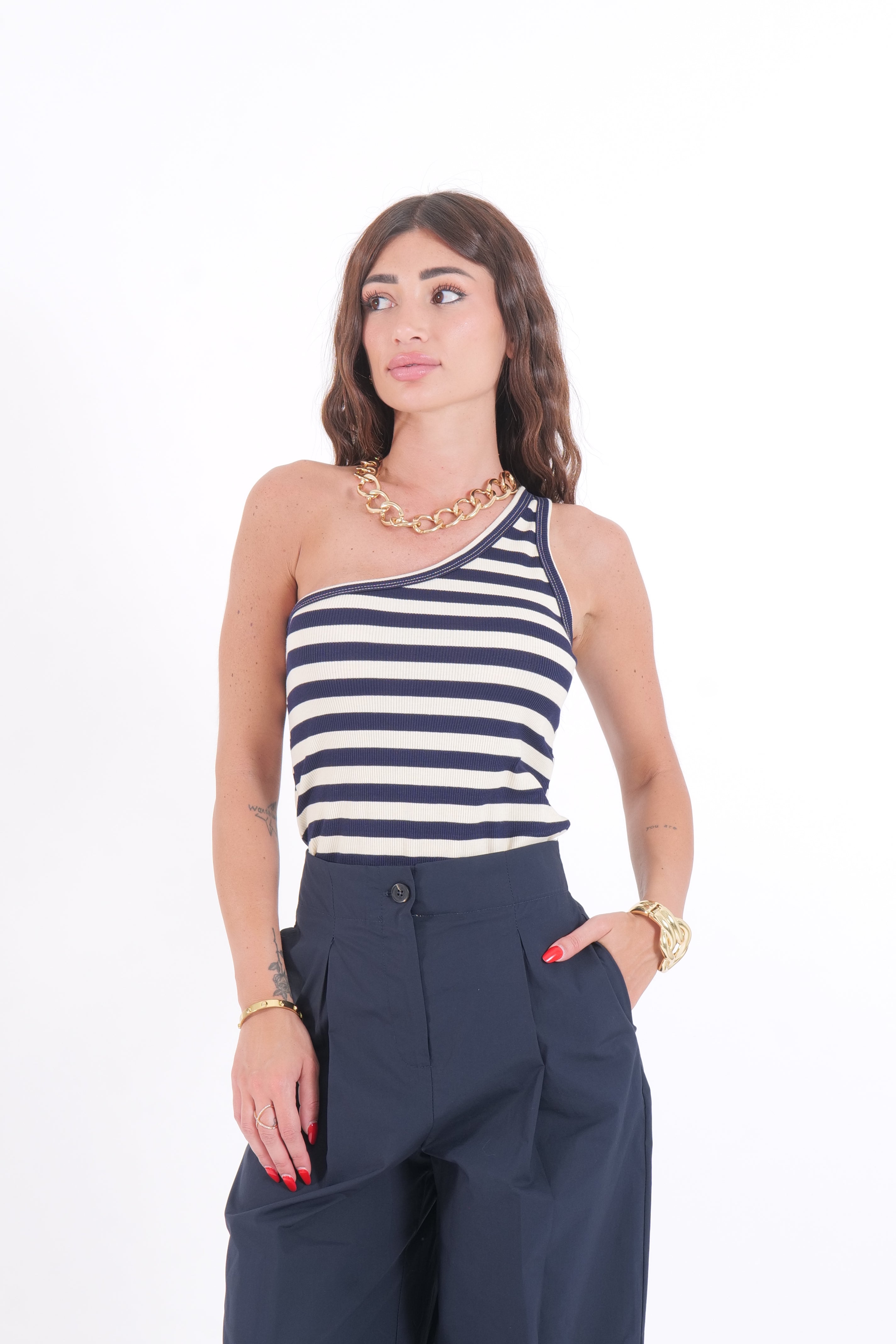 CANOTTA STRIPES BLU