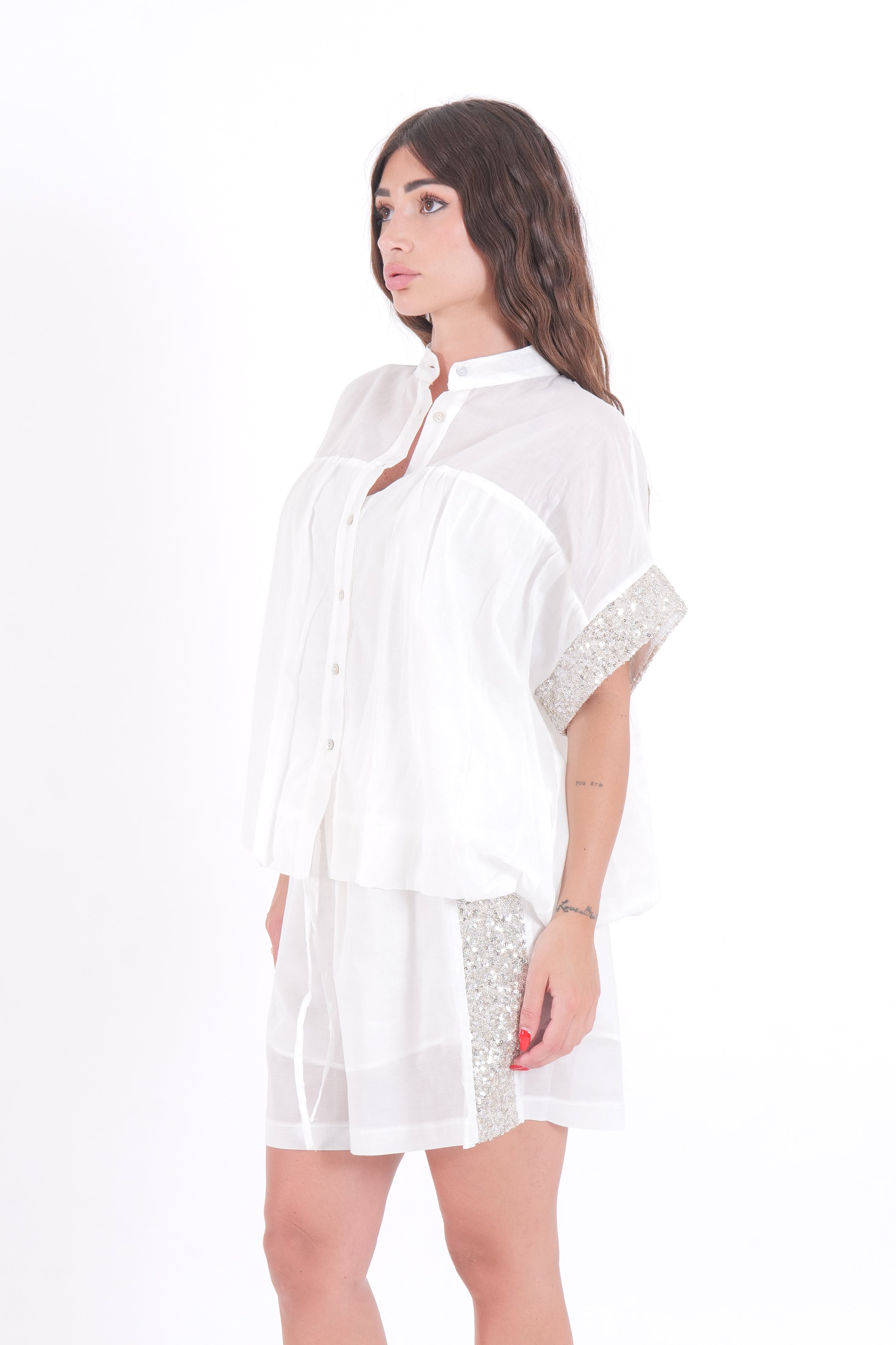 CAMICIA PAILLETTES BIANCA