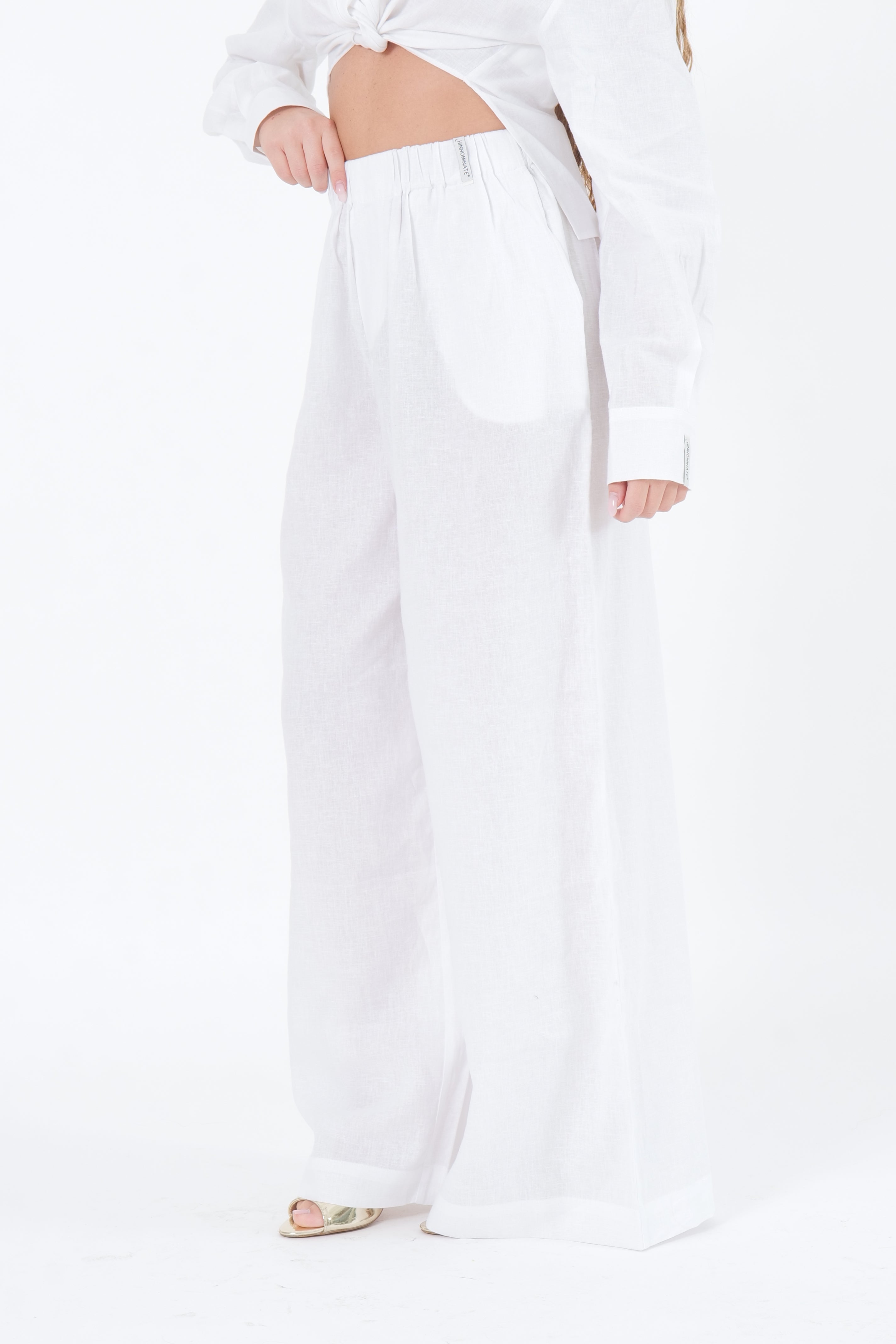 PANTALONE IN LINO WHITE