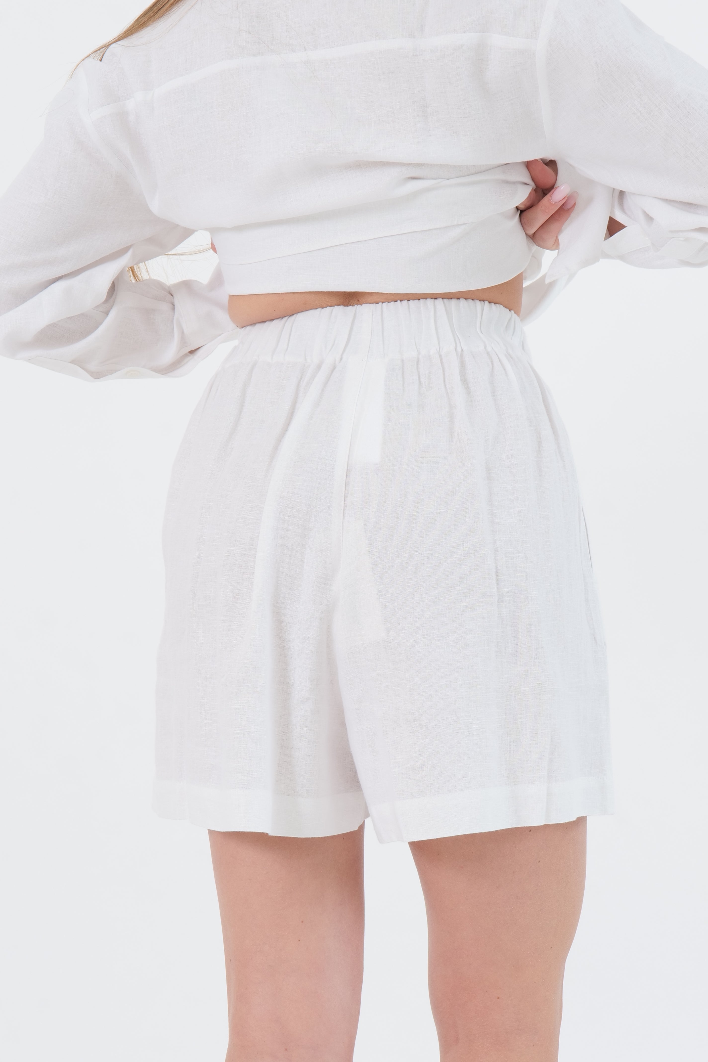 SHORT IN LINO BIANCO