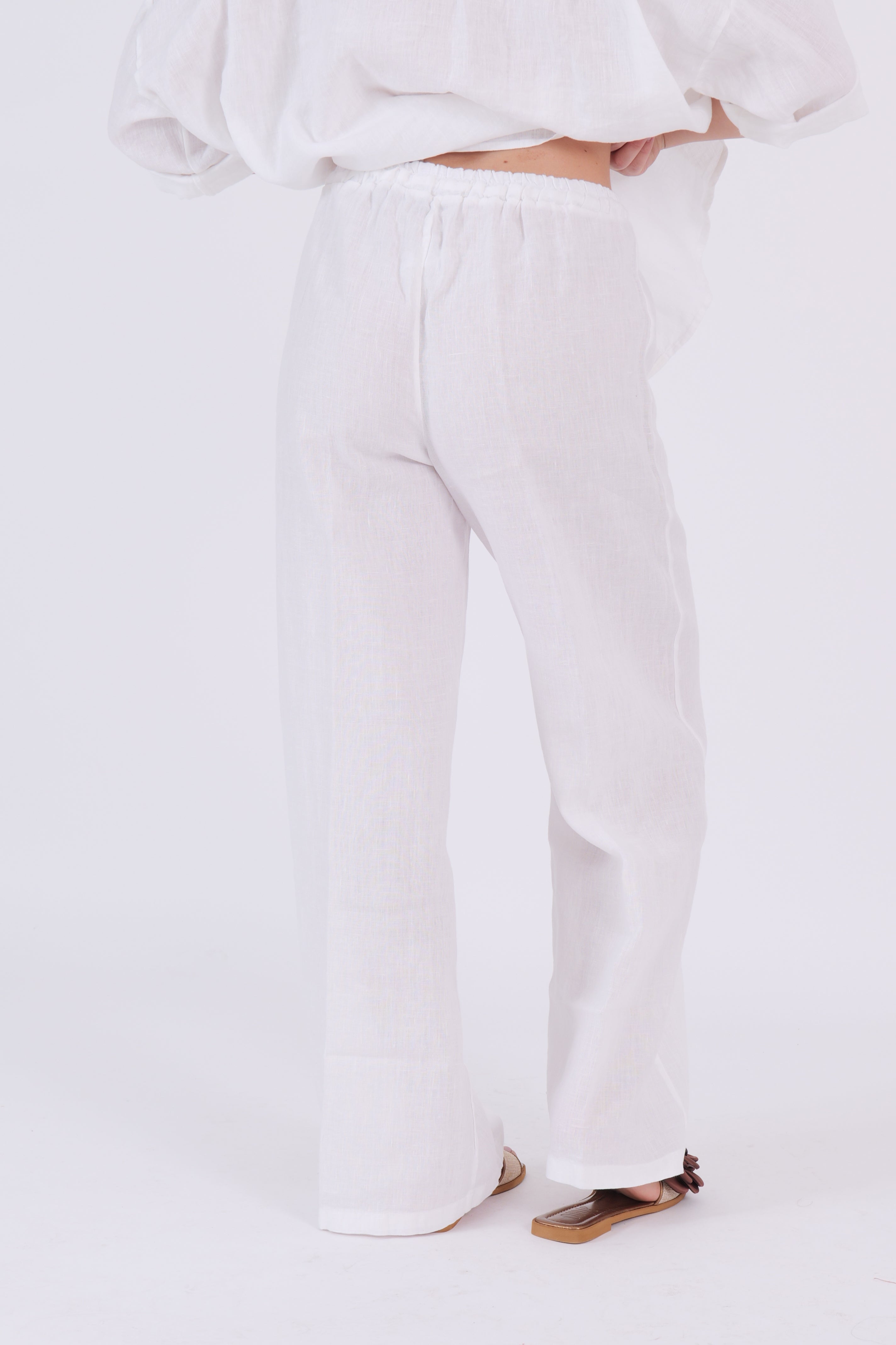 PANTALONE LINO BIANCO DIXIE