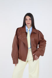 BOMBER INTRECCIO CUOIO
