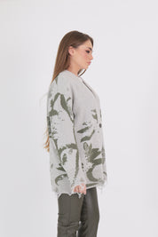 CARDIGAN AKEP VERDE/BIANCO