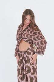 CAMICIA LEOPARD MISTO SETA