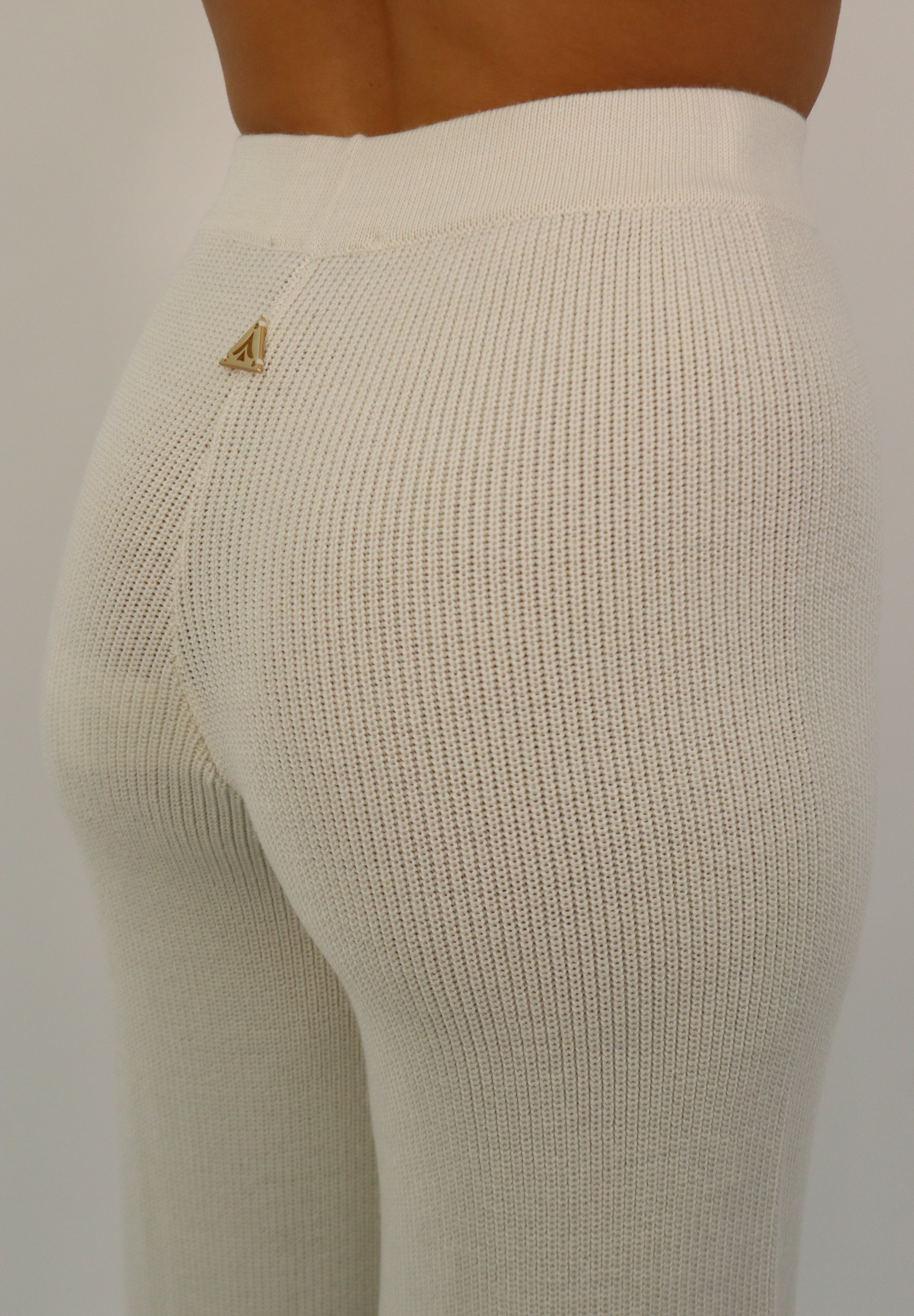 CREAM RIBBED TROUSERS